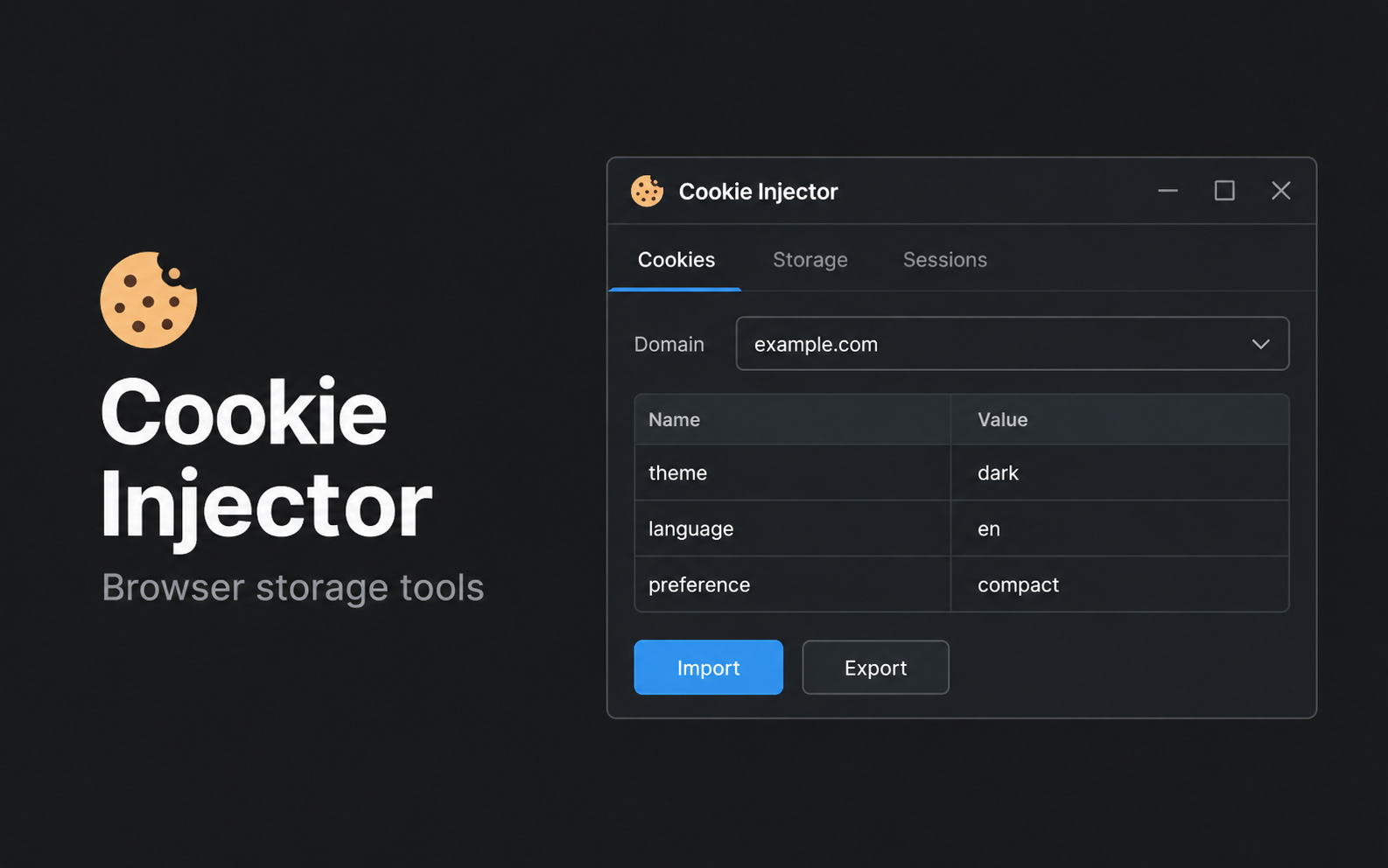 Cookie Injector — расширение для Google Chrome